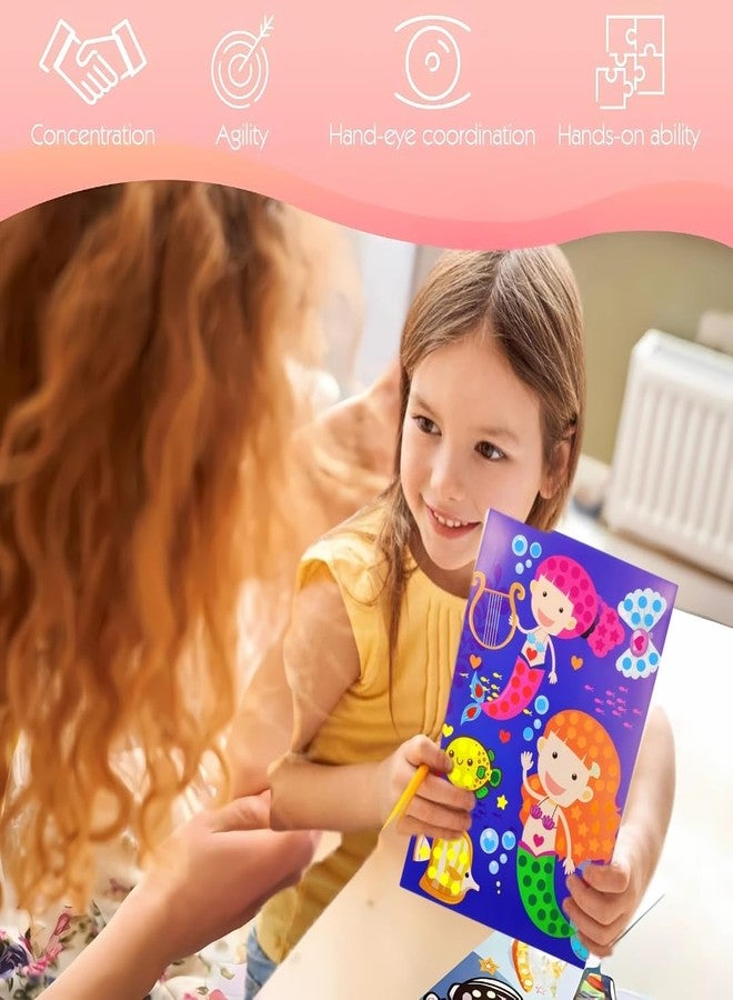 PLUSPOINT Kids Premium Dot Stickers for Kids 6 Cartoon Cardboard Pcs with 1000+ Sticky Dots DIY Stickers Mosaic Pictures Dotty Fun Craft Supplies for Girls, Journaling, Labelling, Organising Scrapbook - Image 3